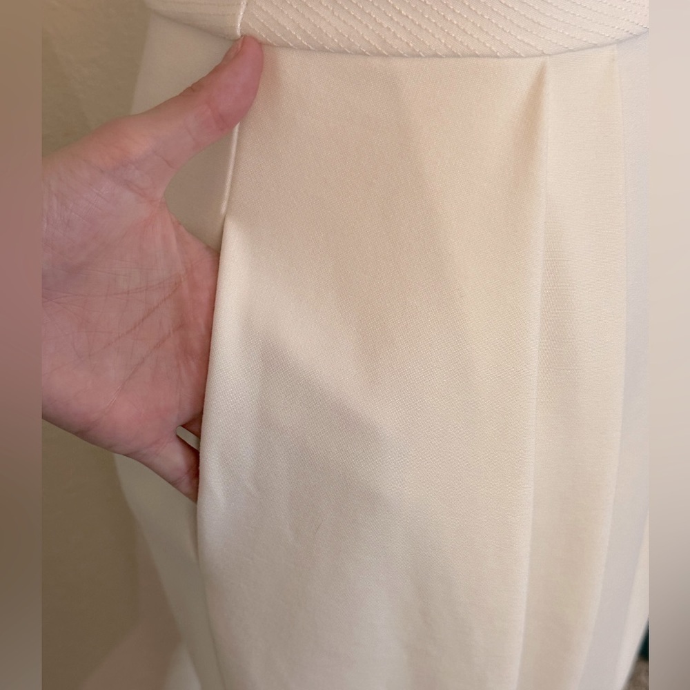 Armani Exchange Off White Pleated Sleeveless Dress Size 2 - Picture 6 of 10